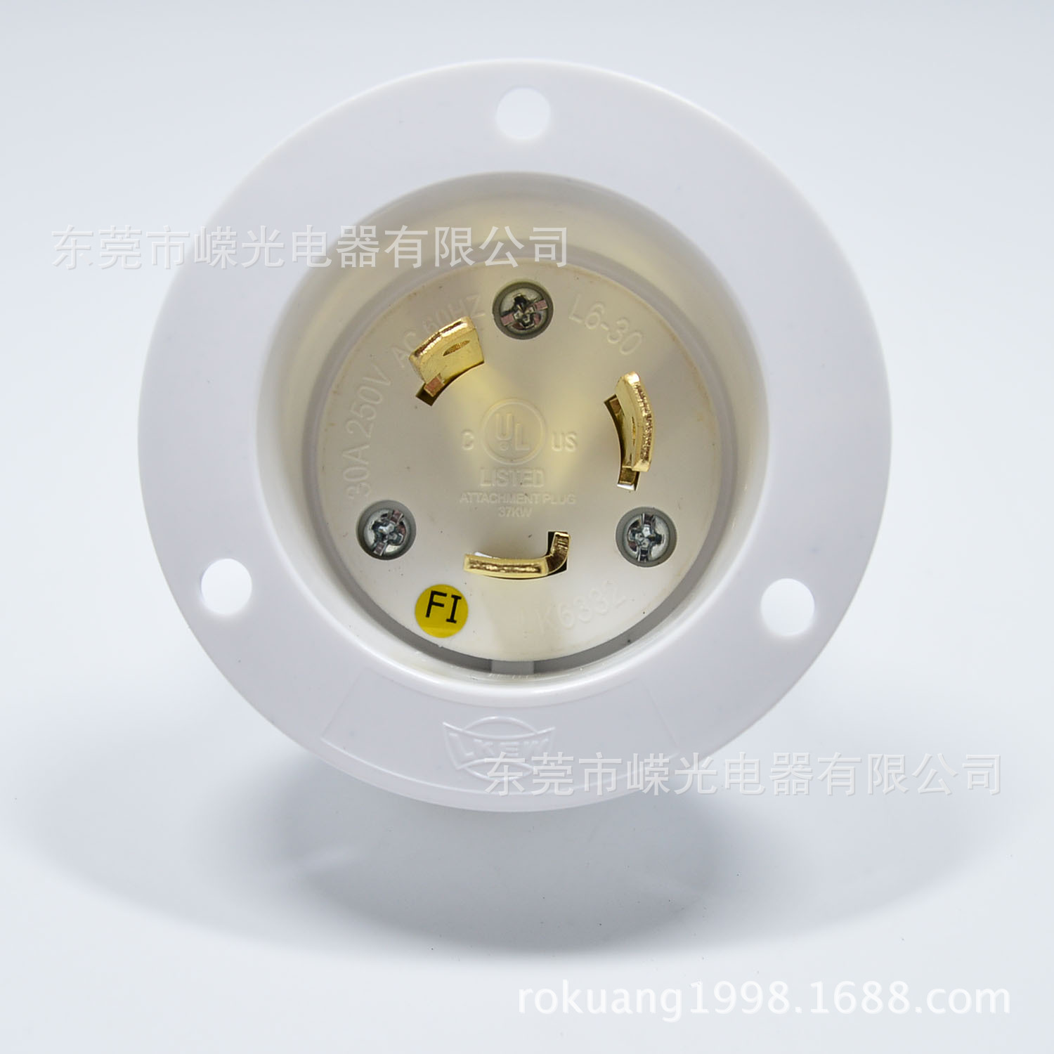 LK-6332FI NEMA美国插头 NEMAL6-30P 美规防松插头 暗装插头UL