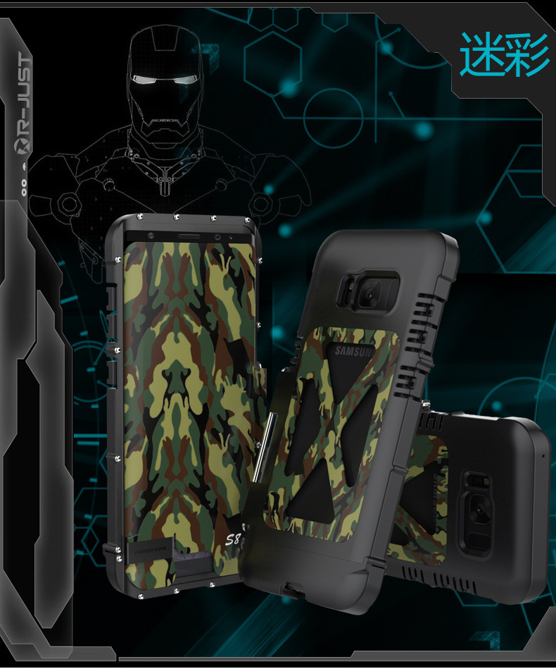 Armor King Iron Man Luxury Shockproof Stainless Steel 360° Rotating Metal Flip Case Cover for Samsung Galaxy S8 Plus & Samsung Galaxy S8