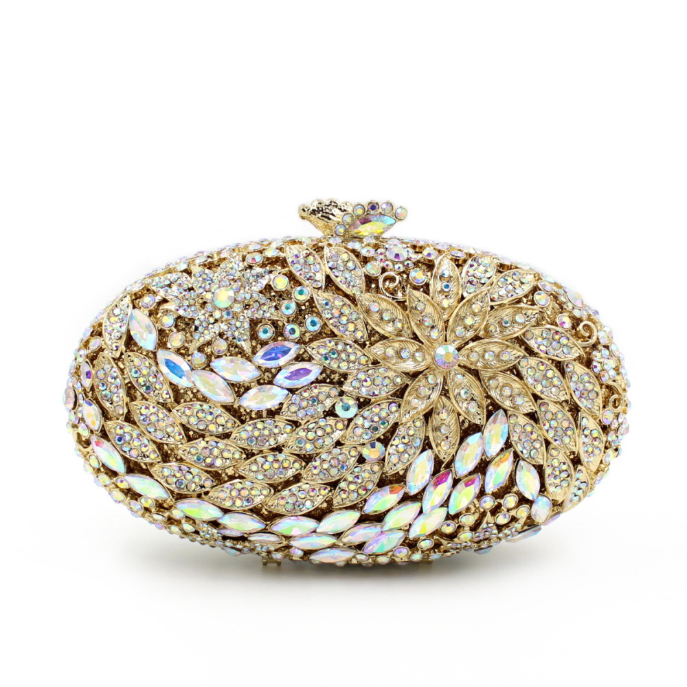 BL022 AliExpress bolsas de diamante transfronterizas bolsas de cristal metal hueco bolsas de cena bolsas de diamantes bolsas de mano damas oro