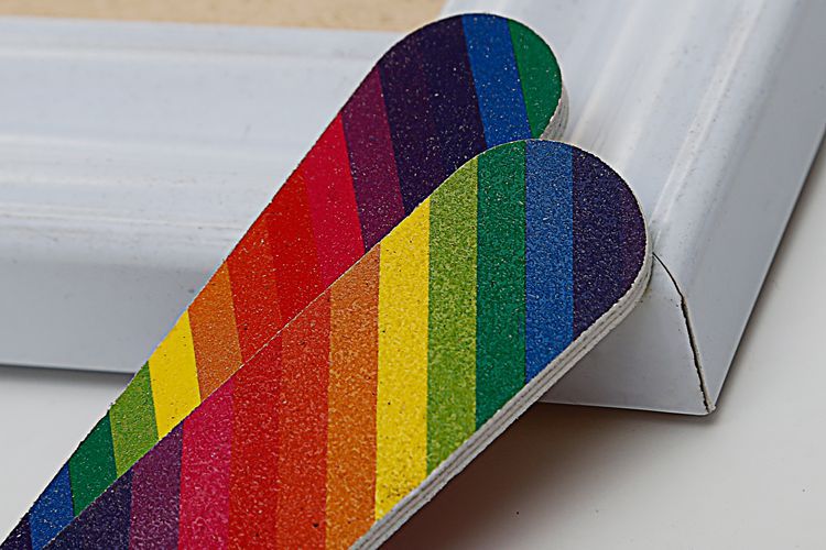 Retro Style Retro Color Block Flower Sandpaper Nail File 1 Piece