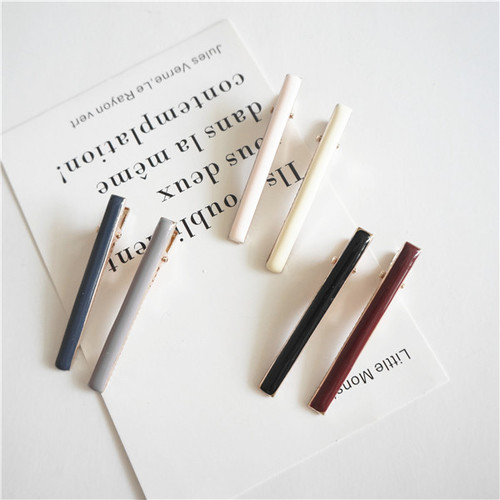 Three-state simple colorful one-word hairpin hairpin handmade oil-pressed hair duckbill clip wholesale headwear