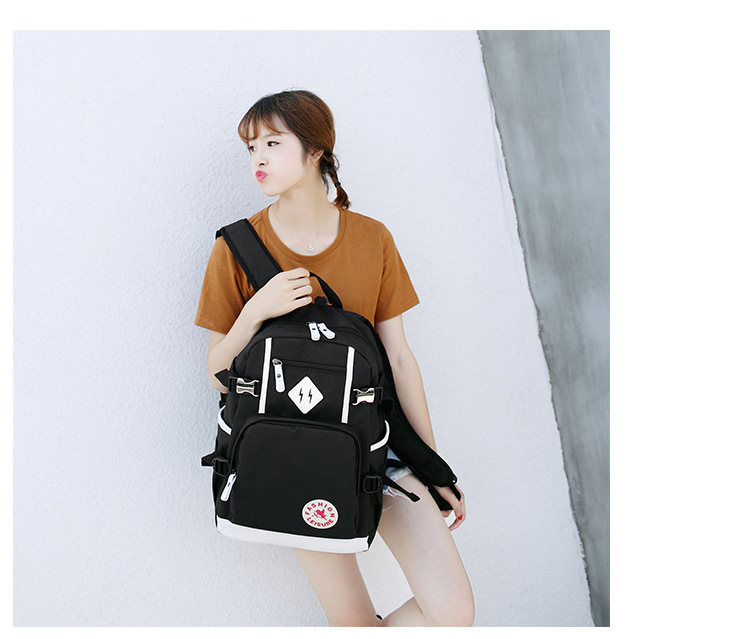 Fashion Solid Color Square Zipper Functional Backpack display picture 8