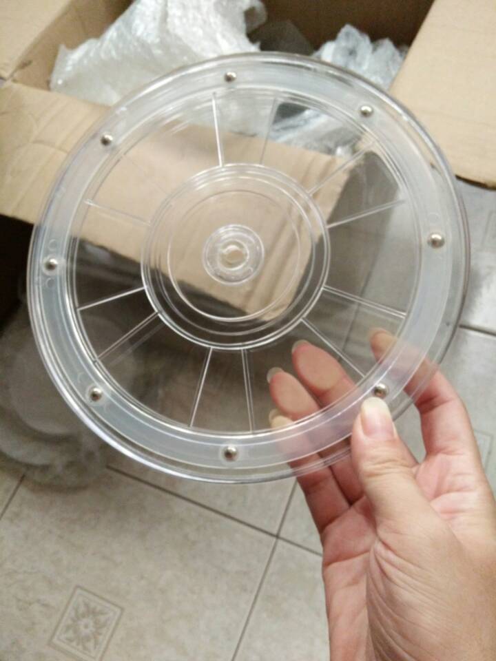 8寸有机玻璃透明转盘 压克力黑色转盘 塑料转盘