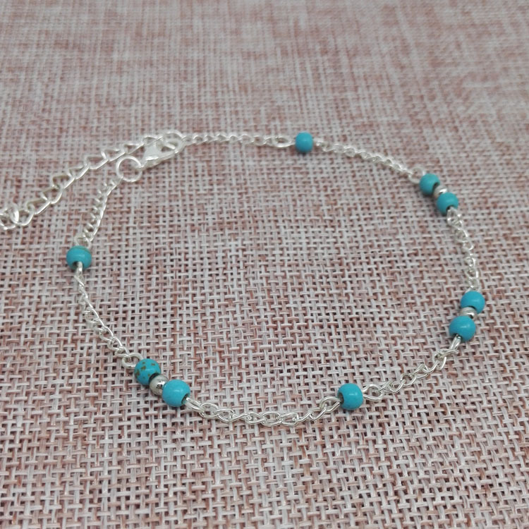 Turquoise Bead Anklet 3