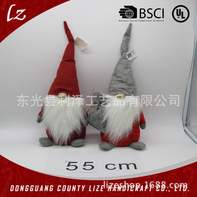 无纺布圣诞老人麋鹿天使挂件伸缩圣诞公仔圣诞公公羊毛毡圣诞小人