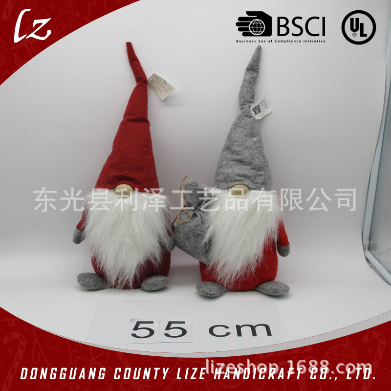 无纺布圣诞老人麋鹿天使挂件伸缩圣诞公仔圣诞公公羊毛毡圣诞小人