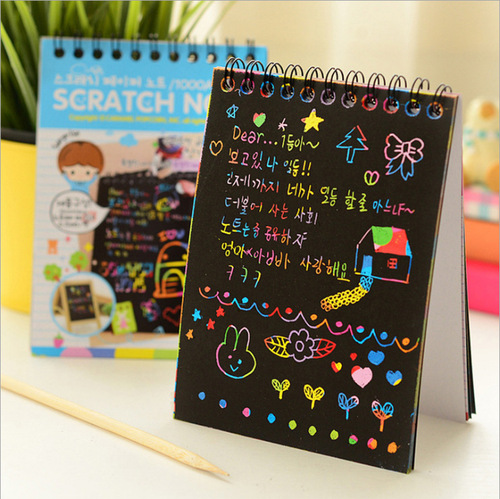 Factory direct selling hot selling diy scratch-off paper for children colorful scratch-off book 10*14 small Korean version scratch-off book wholesale