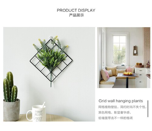 Grid photo wall minimalist modern iron photo frame wall hanging shelf heart-shaped grid photo wall