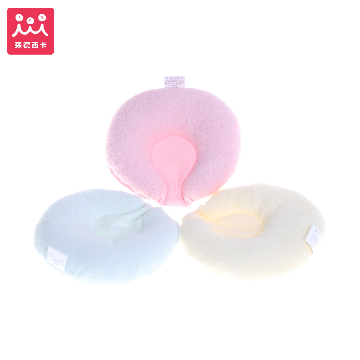 SANDESICA日本原单婴幼儿防偏头纠正定型小圆枕纯棉定型枕可贴牌