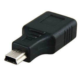 Mini USB T型口汽车音响U盘转接头 USB母头转5P公头T型车载转换头