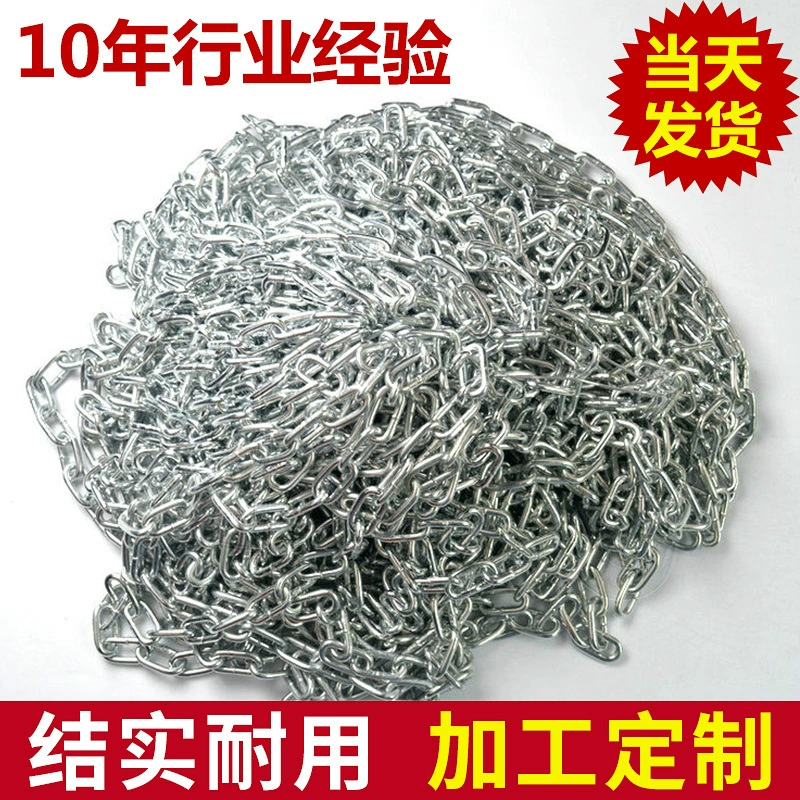 Заводская поставка 4 мм оцинкованная цепь длинная цепь оцинкованная сварная цепь Linyi поддерживает обработку железной цепи