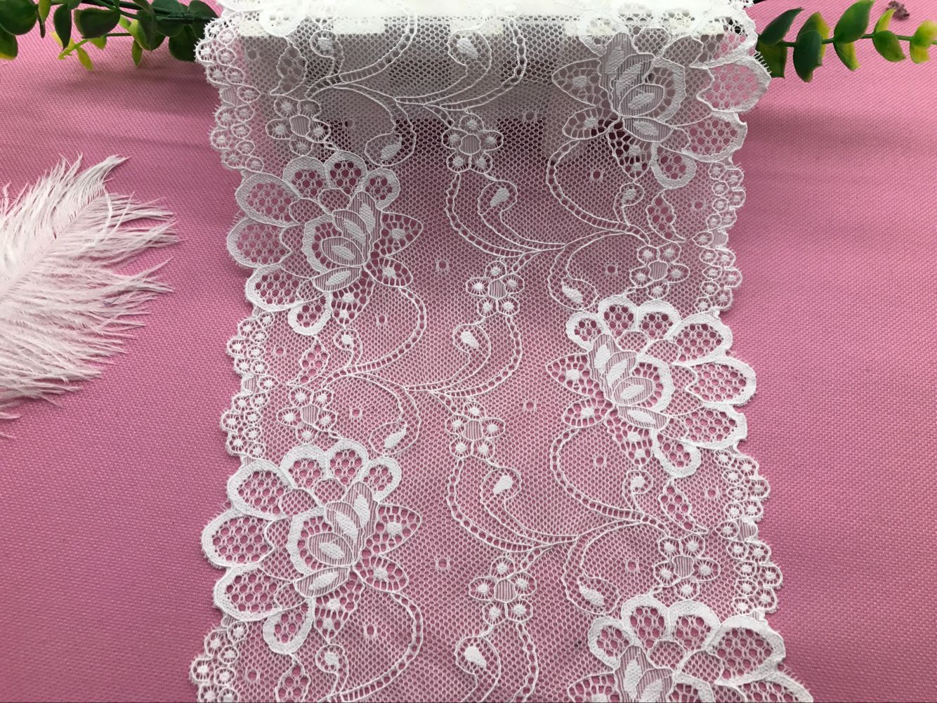 弹力花边压沙弹力花边蕾丝弹力花边氨纶花边7015# 宽度18CM