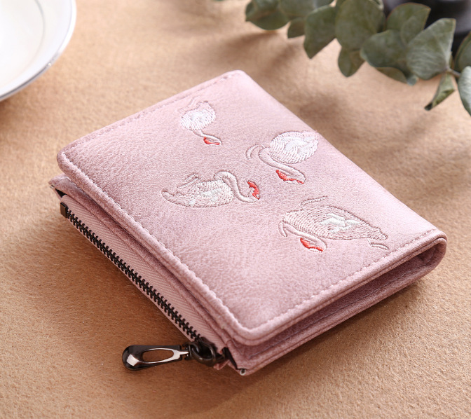 Title 7, Nouveau Portefeuille Femme Brodé à la Main Cygn...