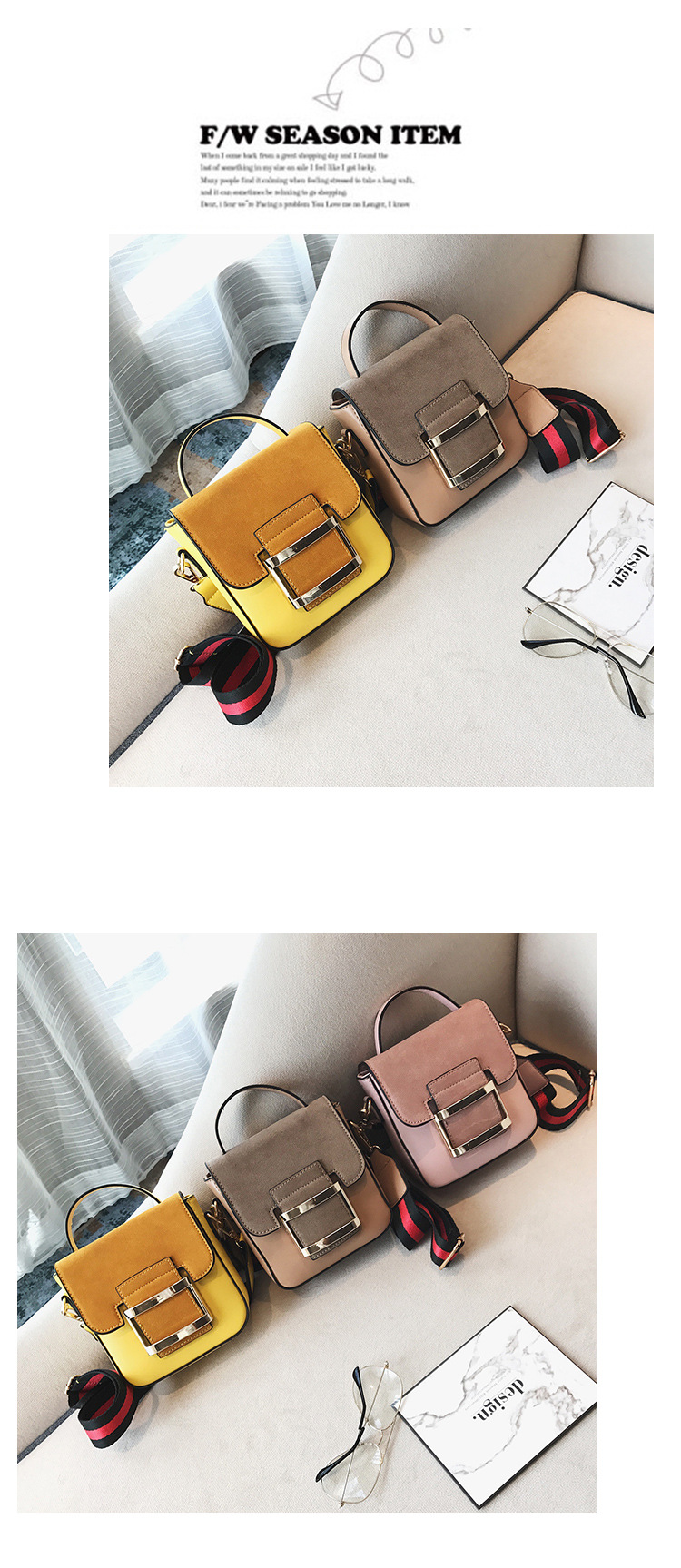 Korean version PUfashion bag (Pink)NHPB0141-Pink