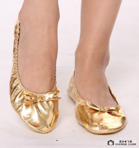 Dance Shoes Children Soft Sole Shoes Adult belly dancing shoes Indian dance practice ballet golden soft sole dancing