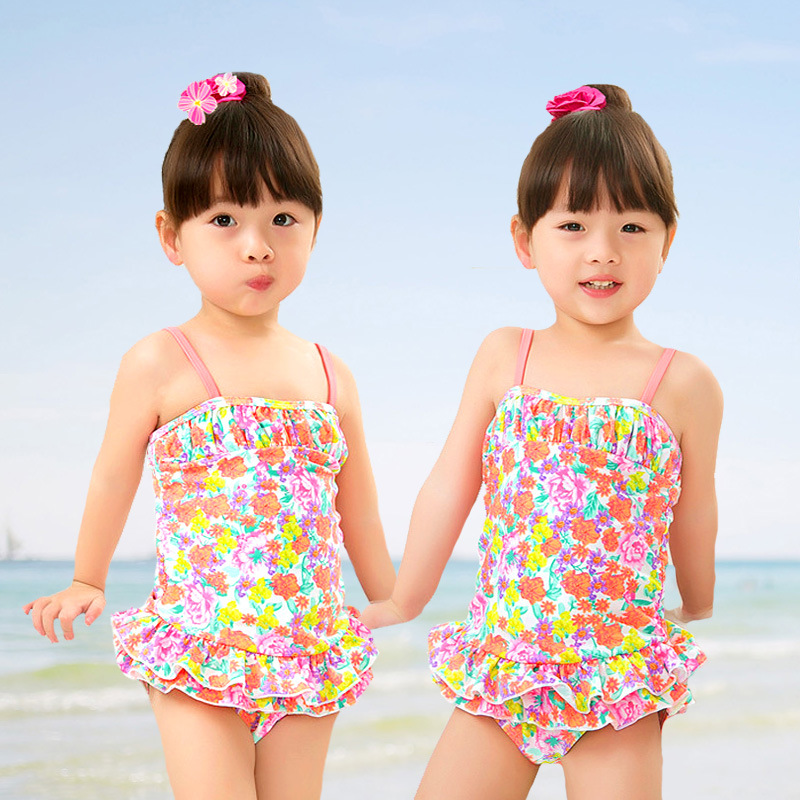 Orange children's cute swimwear for early age