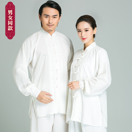 tai chi clothing chinese kung fu uniforms Cotton hemp long short sleeve breathable martial arts clothing Taiquan performance morning exercise uniform