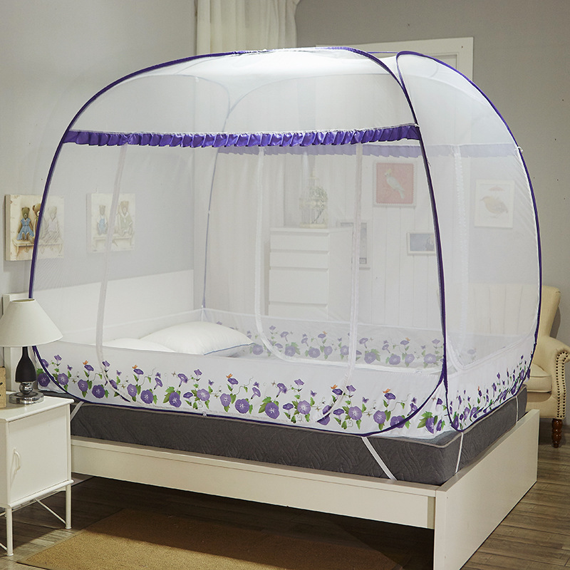 2017夏季新款兒童蒙古包蚊帳 公主蕾絲拉鏈加密帳紗直銷批發