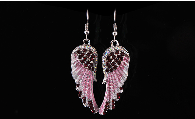 Fashion Wings Alloy Inlay Rhinestones Women's Drop Earrings 1 Pair display picture 3