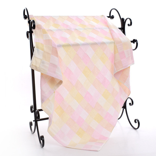 Double layer pure cotton gauze colorful plaid children's quilt kindergarten blanket children's towel quilt wholesale quilt manufacturer
