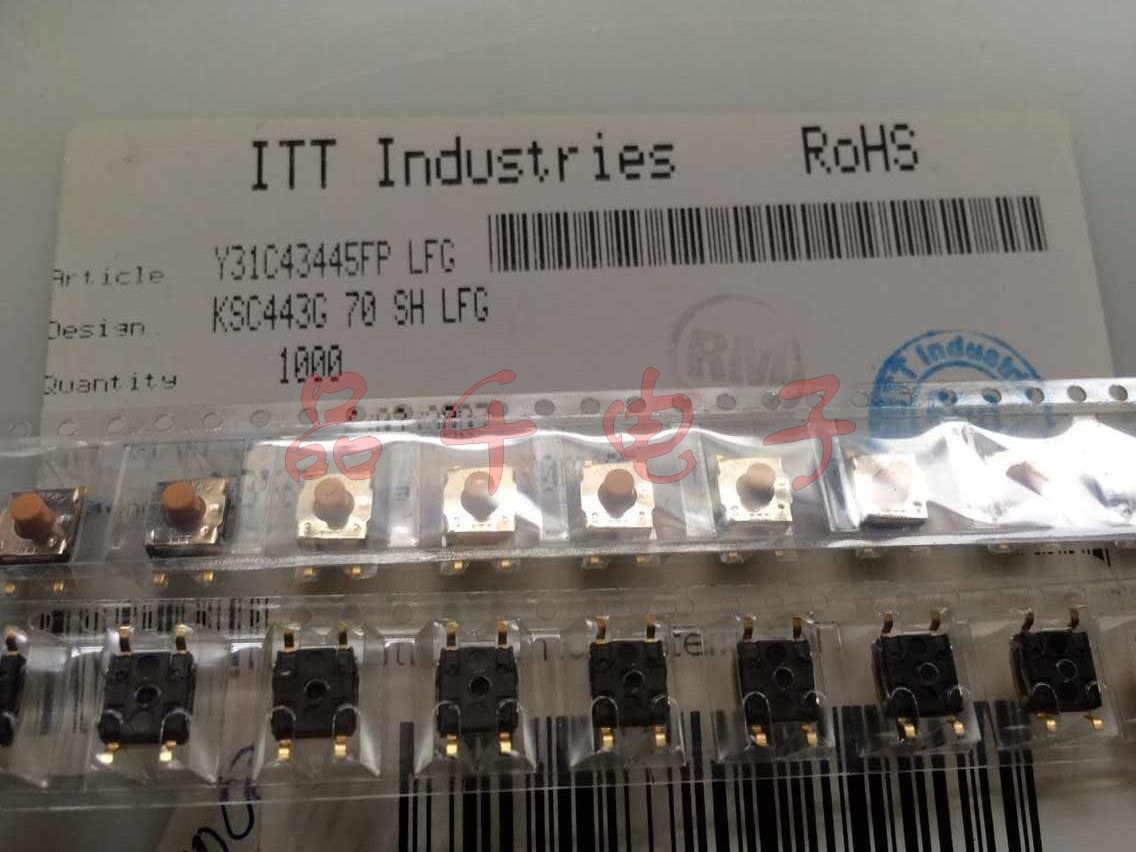 法国ITT KSC443G 轻触 防水防尘 IP67 软头按钮 硅胶按键 镀金脚