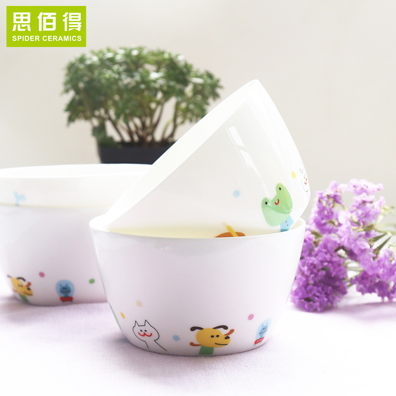 Ceramic Bowl Big Soak Noodle Soup Bone China Rice Set Home Cartoon Creative Porridge Couple Cute Morning
