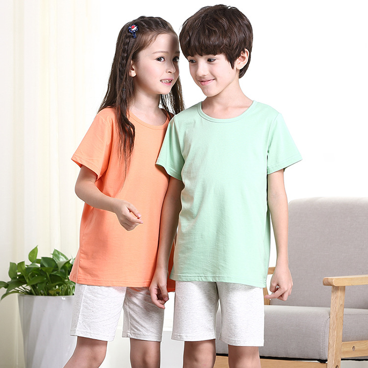 兒童睡衣夏季薄款純棉 男套裝韓版 女童空調服中大童短袖家居服