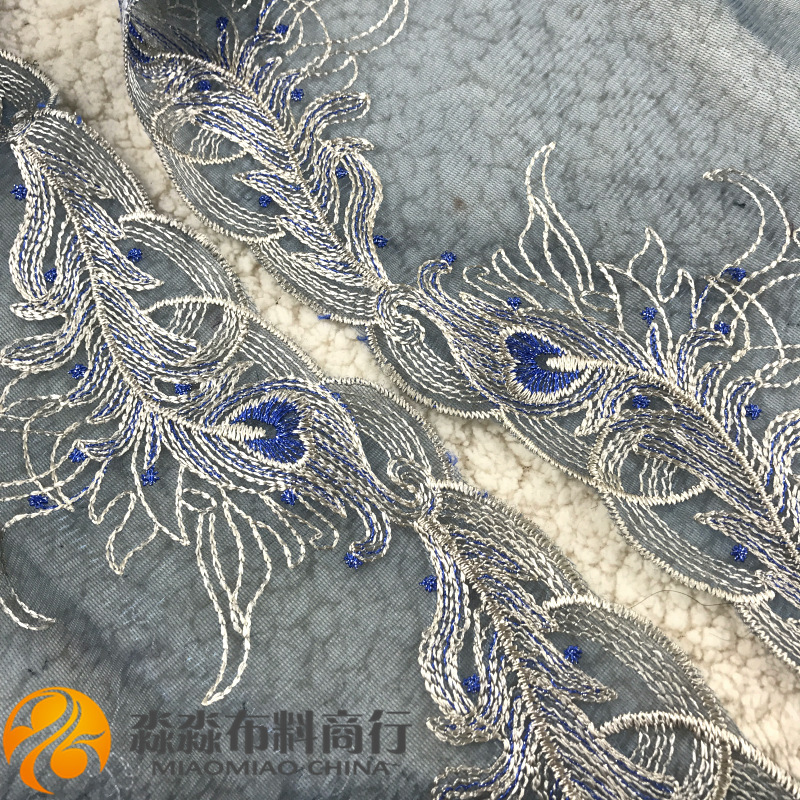 供应腰带裙摆辅料蕾丝花边 17cm民族风银色线钩花网纱蕾丝花边