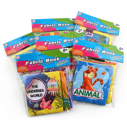 Baby three-dimensional early education cloth book 0-6 months baby foreign trade cloth book tear-resistant cloth book English six types to choose from
