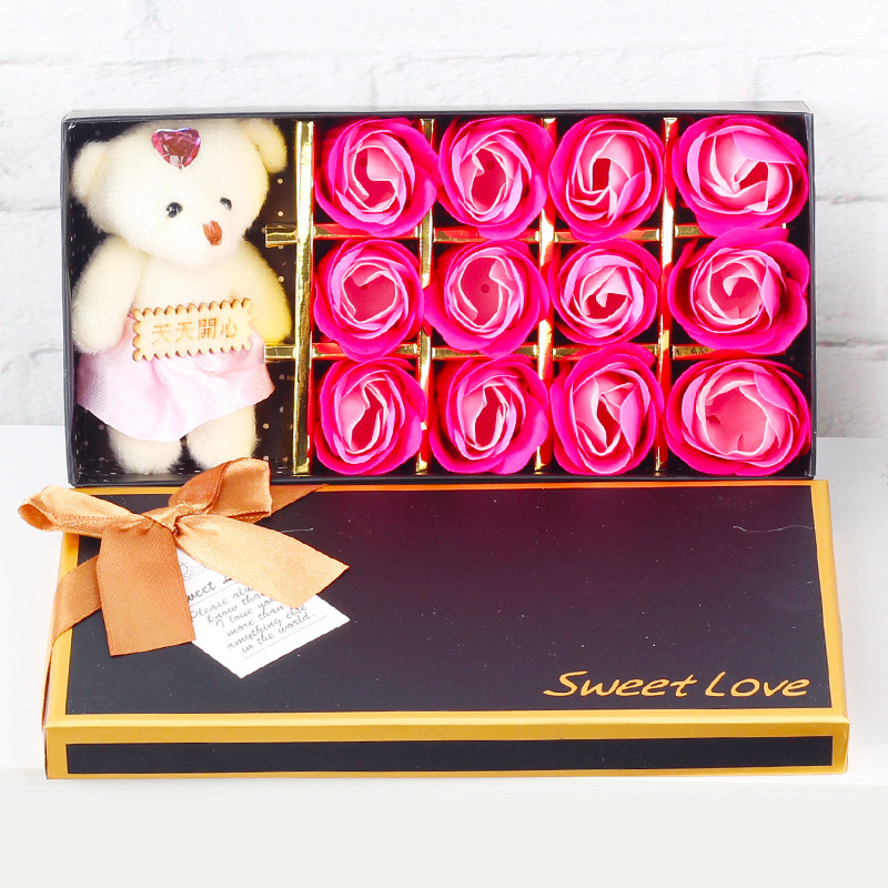 12朵+小熊 玫套