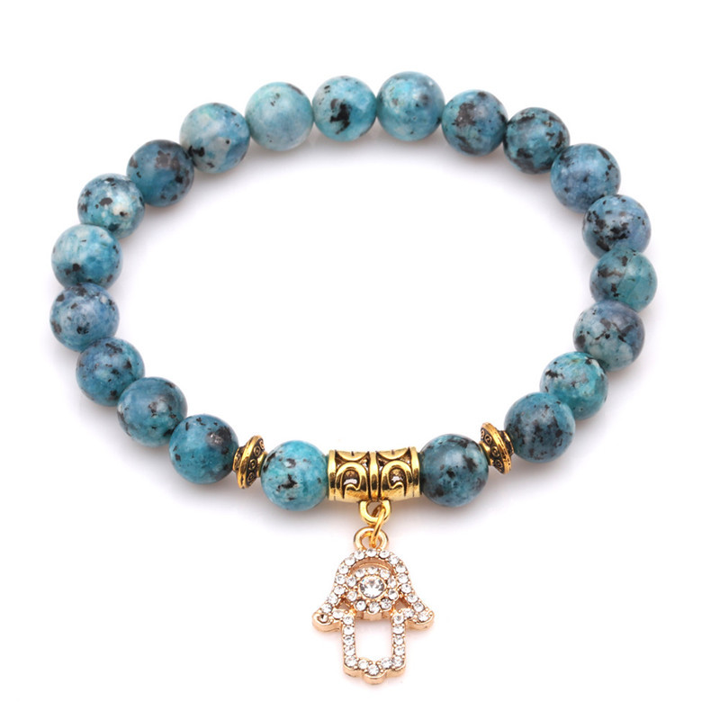 New Natural Stone 3D Pendant Bracelet Bracelet Natural Stone Palm Wing Beaded Bracelet