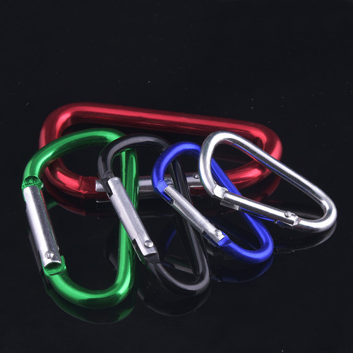 Manufacturer makes gourd-shaped No. 6 D-type aluminum alloy carabiner hanging buckle hardware safety buckle carabiner wholesale