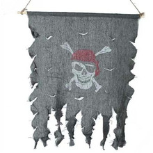 万圣节化妆舞会酒吧聚会派对表演服装道具场景布置骷髅头海盗旗