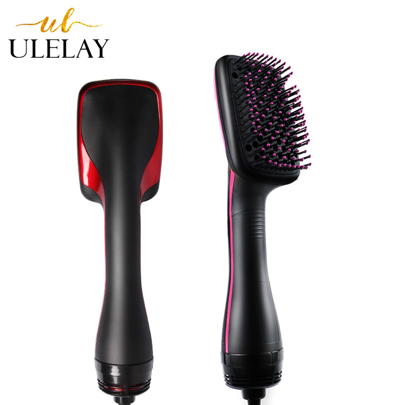 新新品多功能热风梳电吹机跨境护发直发按摩器懒人造型梳工厂直销