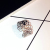 Fashionable sophisticated silver ring, city style, Korean style, European style, flowered