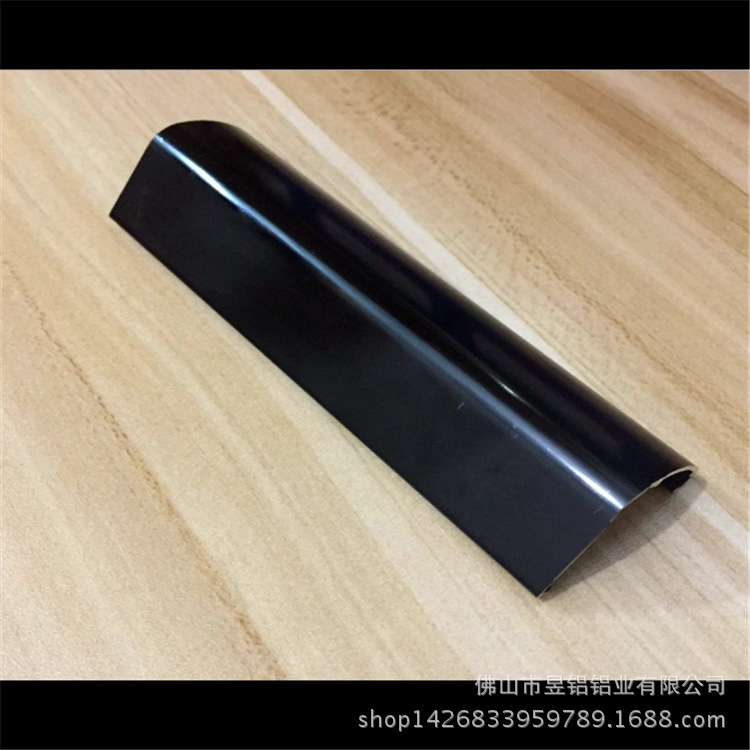氧化亮黑铝合金光面黑色处理表面铝型材电泳光黑铝型材可来样定制