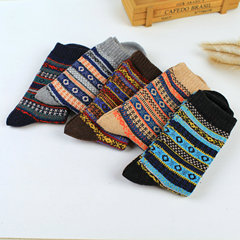 Autumn/Winter New Arrival Woodcute Cotton Products Ethnic Style Rabbit Wool Men's Socks Men's Heating Socks Dual Path Small Dot Cotton Socks