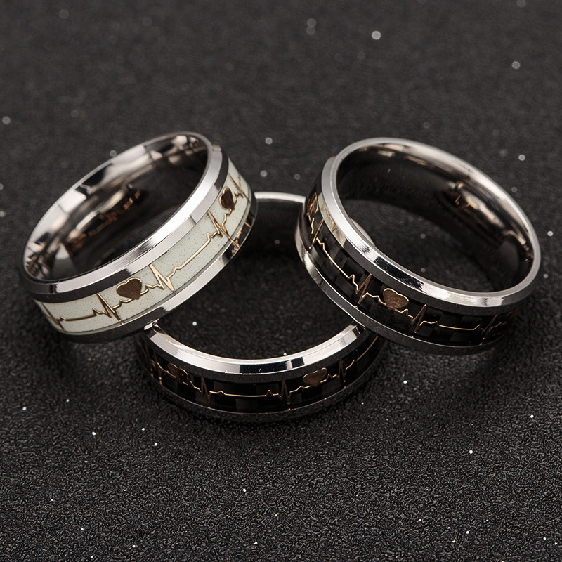 8g Weight Other Inlay Material Birthday Occasion Titanium Steel Material Letter Pattern Unisex Gender Stoving Varnish Design Fashion Style Black Color Wholesale Jewelry Fashion Letter Titanium Steel Other Stoving Varnish Stainless Steel Rings 6