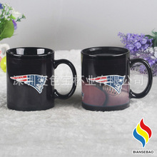 创意陶瓷变色杯感温热变杯子11oz黑杯星座杯印刷客人logo高品质