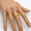 Fashionable rectangular classic universal ring stainless steel, Korean style, simple and elegant design