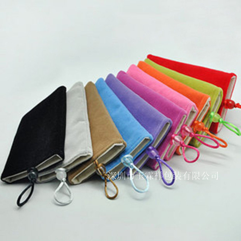 工厂生产供应 双层绒布袋 防尘 口红 布绒 束口袋 充电宝绒布袋