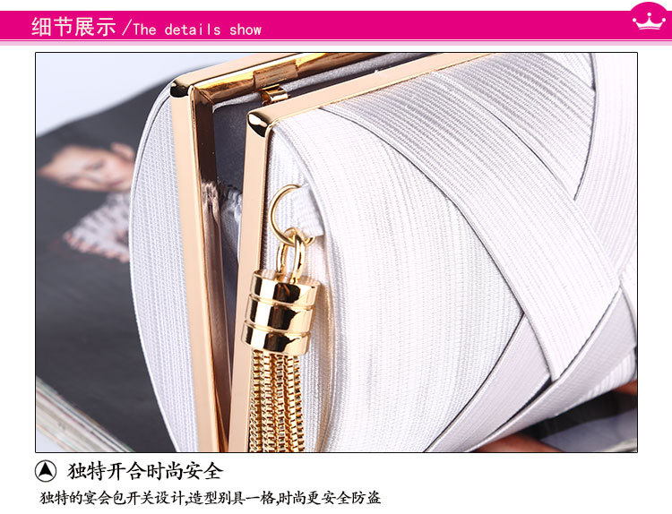 300g Weight Buckle Closure Type Single Shoulder Strap Strap Type Clutch Bag, Evening Bag Bags Type Solid Color Pattern Tassel Design Coffee, Royal Blue, Apricot, Grey, Pink, Purple, Red, Green, Gold, Silver, Black Color Small Size Dinner Bag New Handmade Tassel Pendant Evening Bag Large Capacity Bag Silk Clutch 6