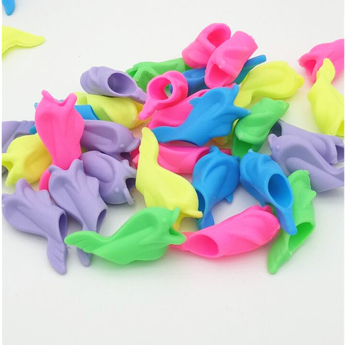 Candy color dolphin silicone pen grip corrector children's fish pen grip silicone high quality material non-toxic and odorless