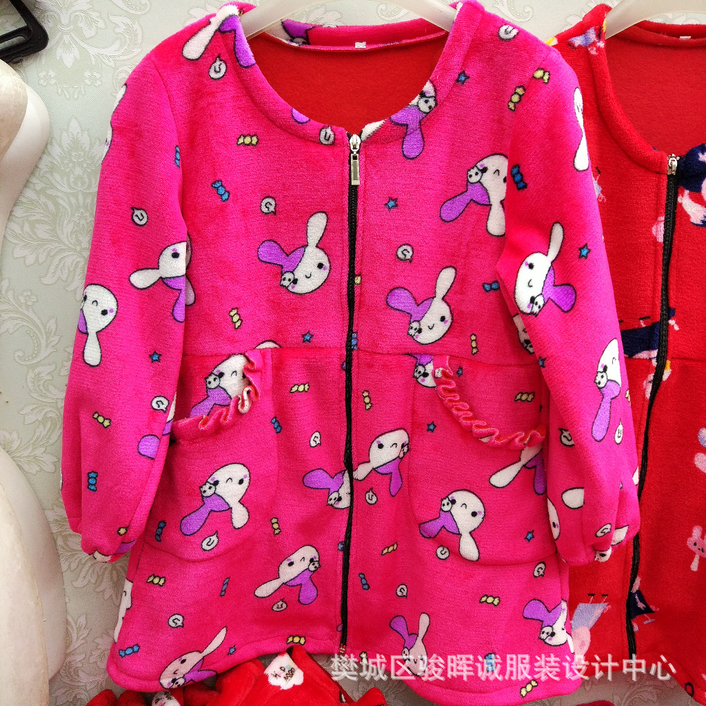 儿童罩衣长袖宝宝吃饭罩衣防水绘画儿童围裙画画衣秋冬法兰绒批发|ru