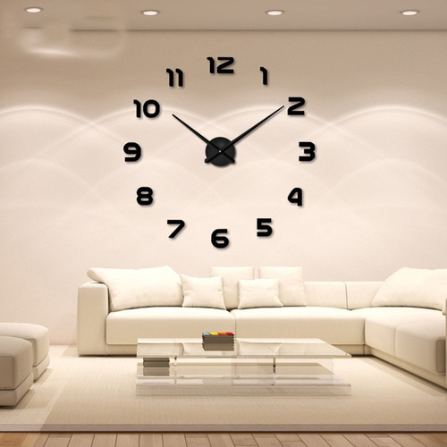 Direct Manufacturer Sale of Oversized Dimension Wall Clock EVA Wall Sticker Clock DIY Personality Art Wall Clock 3D Mirror Silent Clock