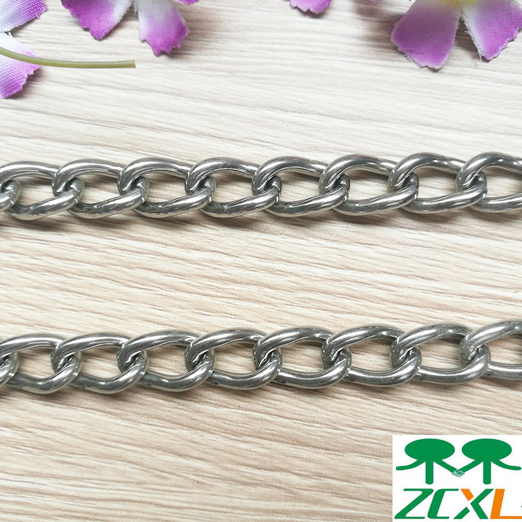 厂家供应3.0mm304不锈钢焊口扭链金属宠物链指示牌链起重链条