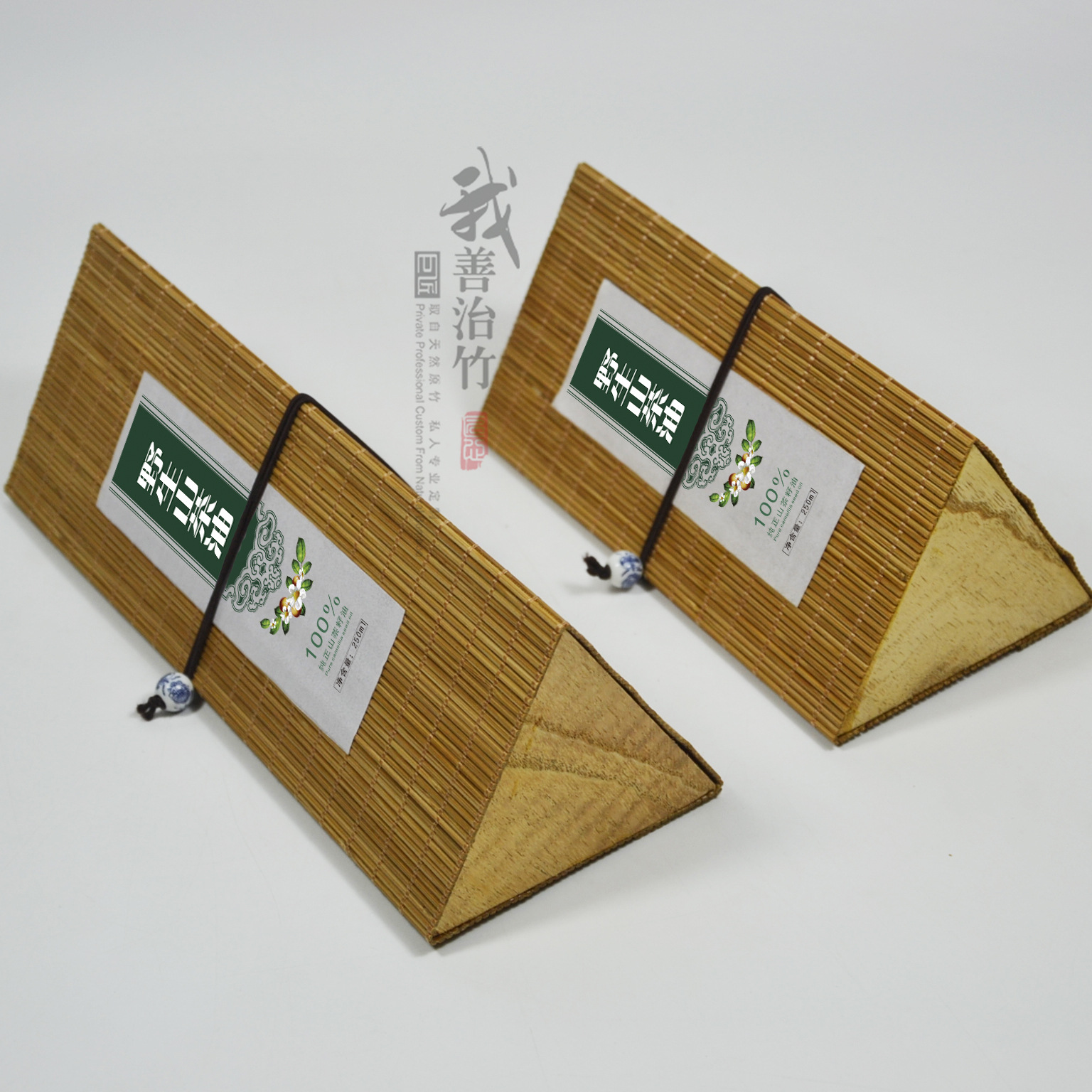 厂家批发三角竹丝盒 竹帘盒 竹编盒 寿司盒 茶叶盒 竹包装 定制