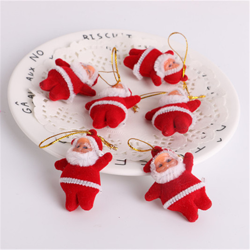 Árbol de Navidad colgante muñeca decoración 4,5 cm plástico Santa Claus colgante regalo de Navidad