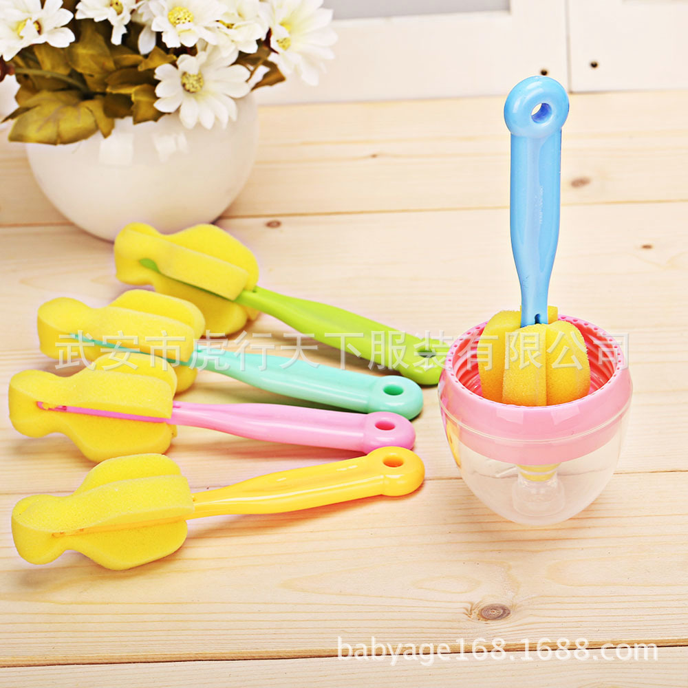 品质婴儿海棉奶嘴刷 直柄小海棉奶瓶刷 奶嘴清洁刷 可做赠品|ms