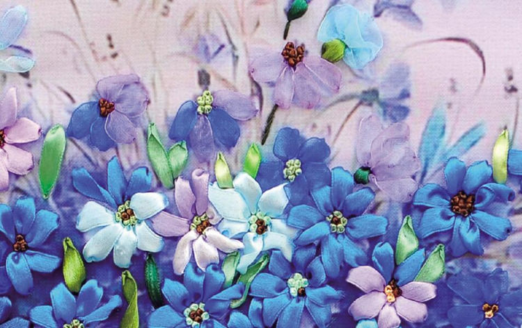 Oujin nianhua Bordado Cinta Directa de Fábrica de impresión en color pintura colgante Azul fragancia sala de estar decoración de entrada